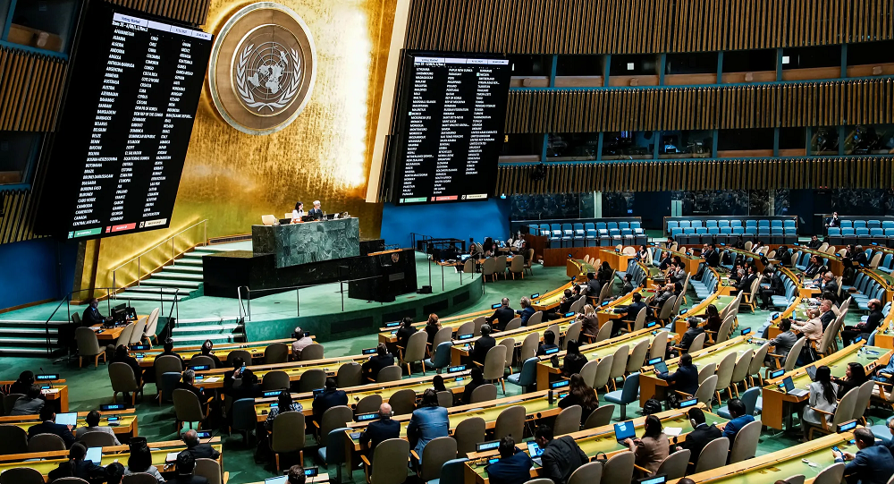 الأمم المتحدة تقر بأغلبية ساحقة إعلانًا حول حل&nbsp;الدولتين